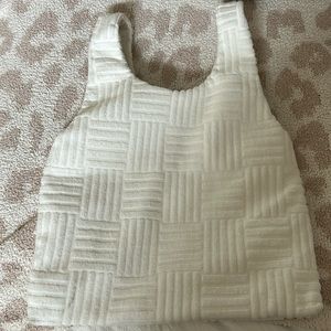 Terry cloth white checkered bag